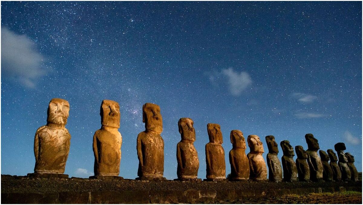 Moai sur l'île de Pâques/Chili